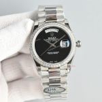 Clean Factory Rolex Day-date 3255 Black Face Watch 36mm 